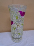 Beautiful Glass Mosaic Vase w/Birds