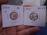 1944 S-Mint and 1945 Mercury Dimes