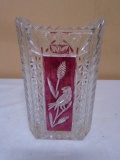 Bohemian Cut Lead Crystal Vase