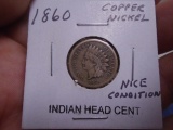 1860 Copper Nickel Indian Head Cent