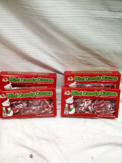 Qty. 4 boxes 3.53 Oz Mini Candy Canes