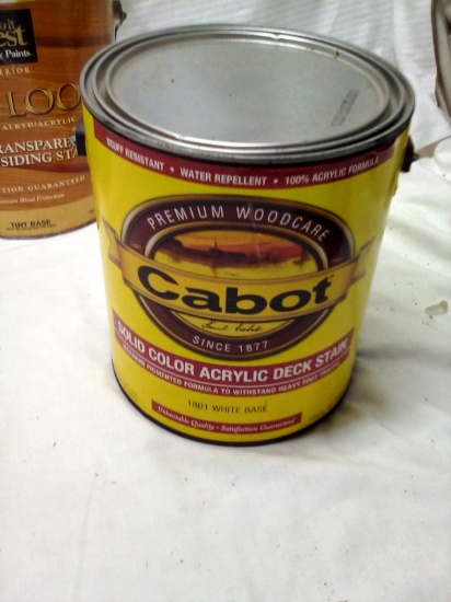 Cabot Solid Color Acrylic Deck Stain 1801 White Base 1 Gallon Can