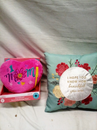 Pillows one square 10x10" & Heart #1 Mom 9"