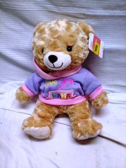 Plush Teddy Bear wearing  Love you Nana Shirt