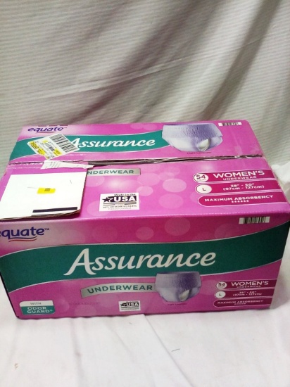 Qty. 54 Pair of Equate Women's Max. Absorbancy Underwear Size L 38"-50"