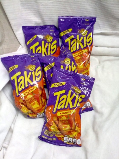 Qty. 5 Bags Takis Xplosion Cheese and Chili Pepper Rolled Tortilla Chips
