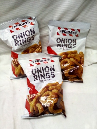 TGIFriday's Qty. 3 Bags Onion Rings Corn Snacks