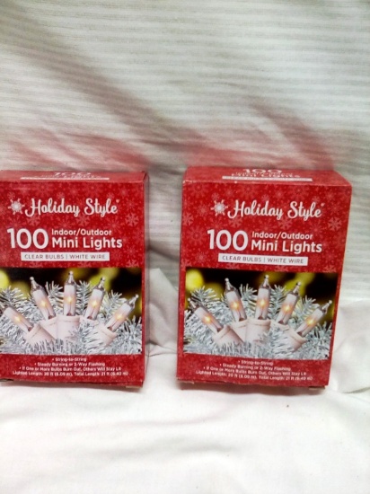 Qty. 2 boxes White Indoor/outdoor 100 Mini Lights per box