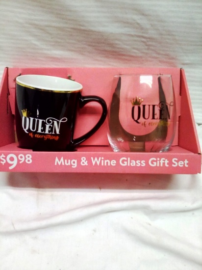 Mug and Wine Glass Set