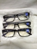 Three Pair Composite Frame Prescription +3.5 Reading Glaasses