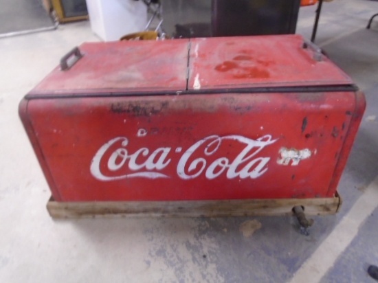 Antique Double Top Lid Coca-Cola Cooler Chest