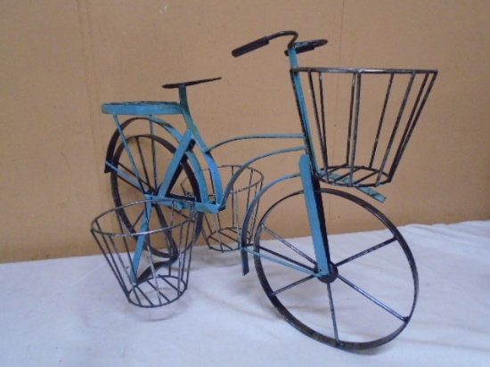 Metal Art Bicycle w/ 3 Planter Basket