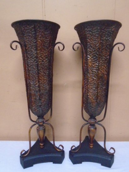 (20 Matching Large Metal Art Vases