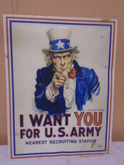 Uncle Sam US Army Metal Recruiting Sign