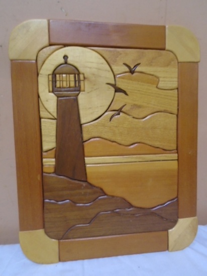 Handmade Wooden Lighthouse Wall Décor
