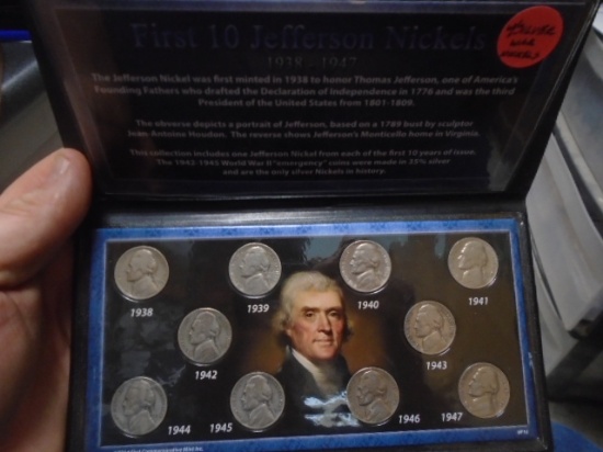 First 10 Jefferson Nickels Collection