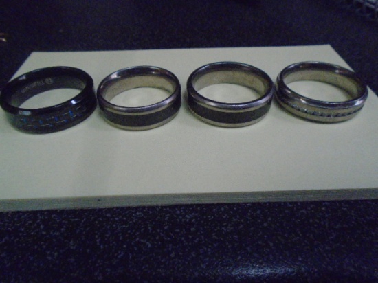 Group of (4) Titanium Men's Rings
