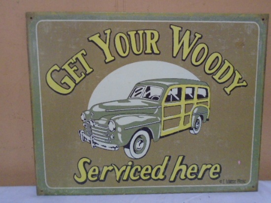 Woody Service Metal Sign