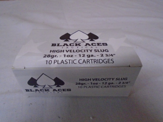 10 Round Box of Black Aces 12ga High Velocity Slugs