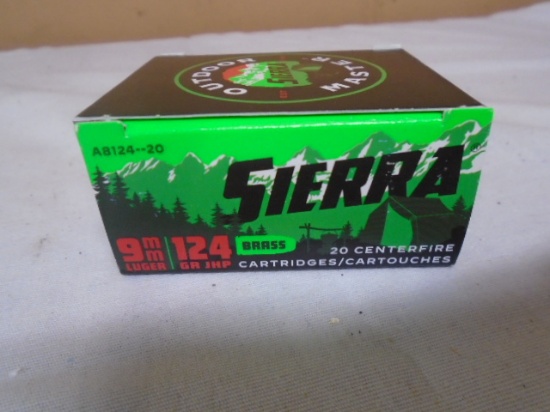 20 Round Box of Sierra 9mm Luger