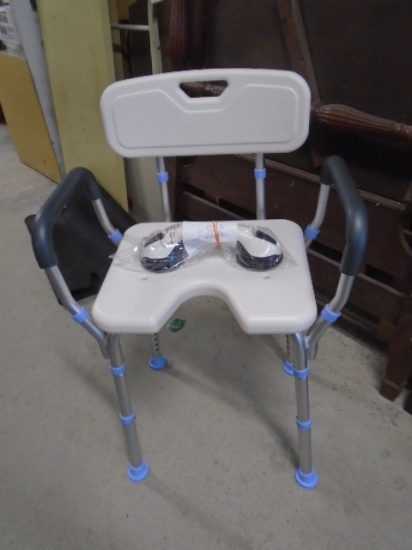 Oasis Space Shower Chair w/ Arms & Suction Grab Bar