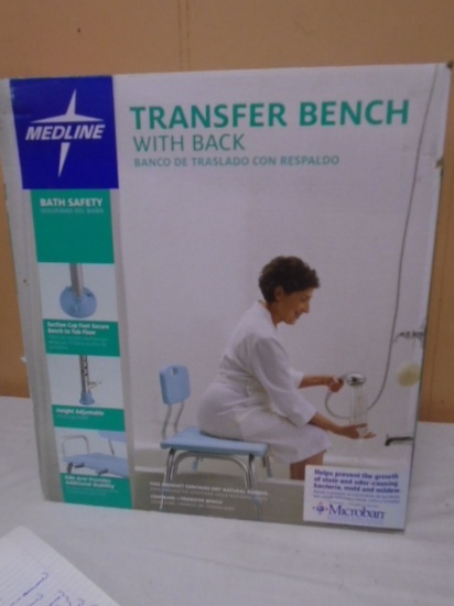 Medline Bath Safety Transfer Bench w/ Back