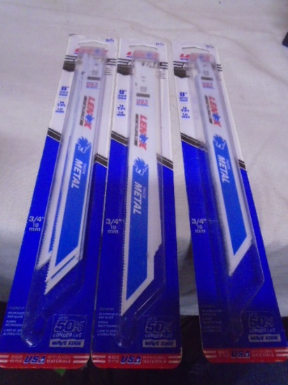(3) 5 Packs of Lenox 8" Metal Cutting Sawsall Blades