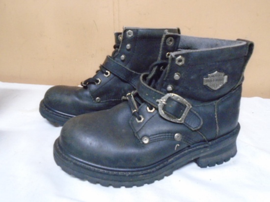 Size 8 Leather Harley Davidson Boots