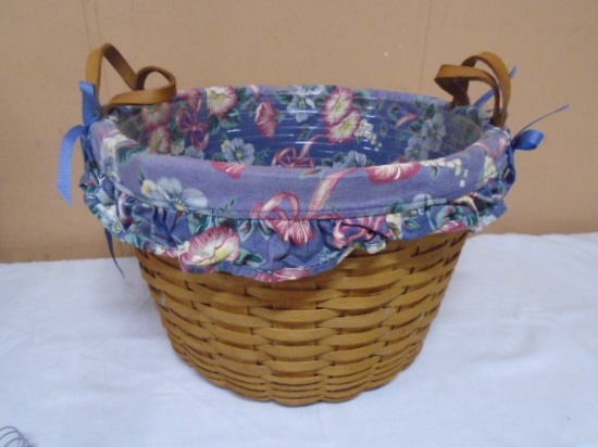 1992 Longaberger Wildflower Basket w/Liner And Protector