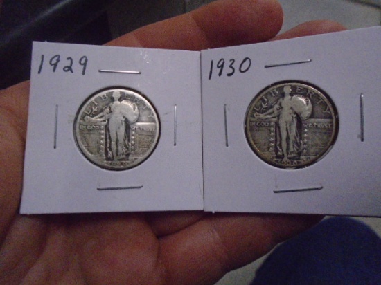 1929 and 1930 Standking Libety Quarters