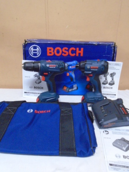 Bosch 18V Lithium Iron Drill & Impact Set