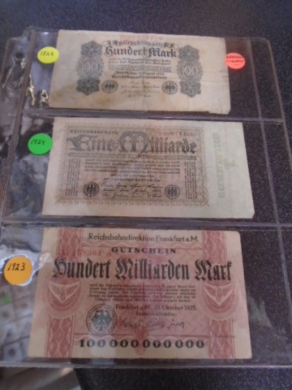 3 Pc. Group of German Currency