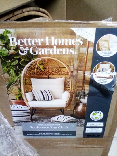 Better Homes and Gardens Stationary All Weather Wicker Egg Chair