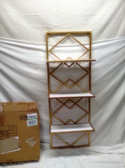 Gold Hanging 3 Shelf Unit folds in the middle