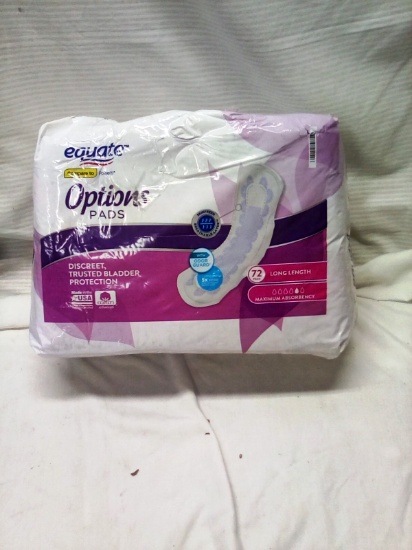 Equate Options Qty. 72 Long Length Bladder Protection Pads