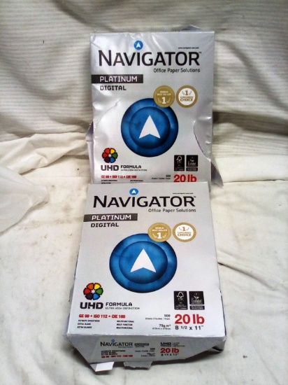 Qty. 2 Reems of 500 Sheets Each Navigator Platinum 8.5x11 Copy Paper 20lb