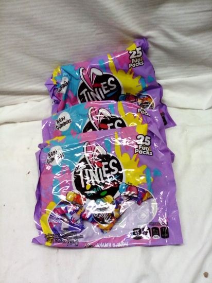 Qty. 3 Bags Tinies Creatures Gummies 25 Packs per Bag