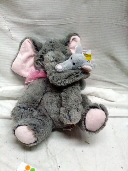 Plush Stuffed Momma And Baby Elephant