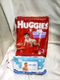 Huggies Little Movers size 3 diapers & Baby Wipes