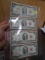 Group of (4) 1963 2 Dollar Red Seal Notes