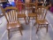 Set of 4 Solid Oak Tell City Dining Chairs