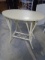 Vintage Painted Oval Wood Top Wicker Side Table