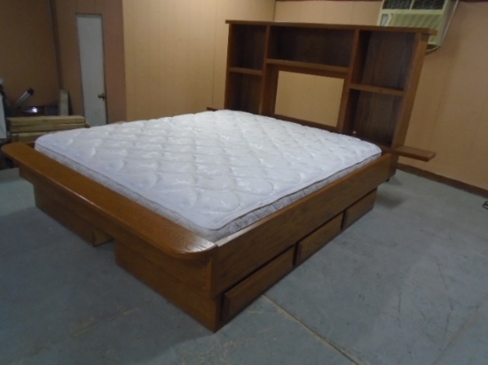 California King Size Bed w/ 6 Under Bed Drawers
