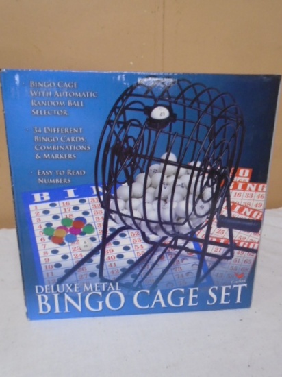 Deluze Metal Bingo Cage Set w/ Bingo Cards