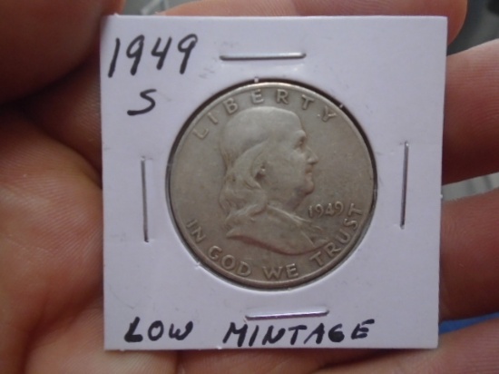1949 S Mint Franklin Half Dollar