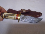 Custom Handmade Damascus Blade Knife w/ Leather Sheave