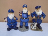 3pc Group of Policecman Santas