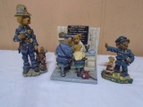 3pc Group of Boyd's Police Bear Figurines