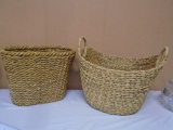 2pc Large Wicker Basket Set