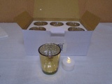 Group of 6 Glass Votives w/ LED Candles